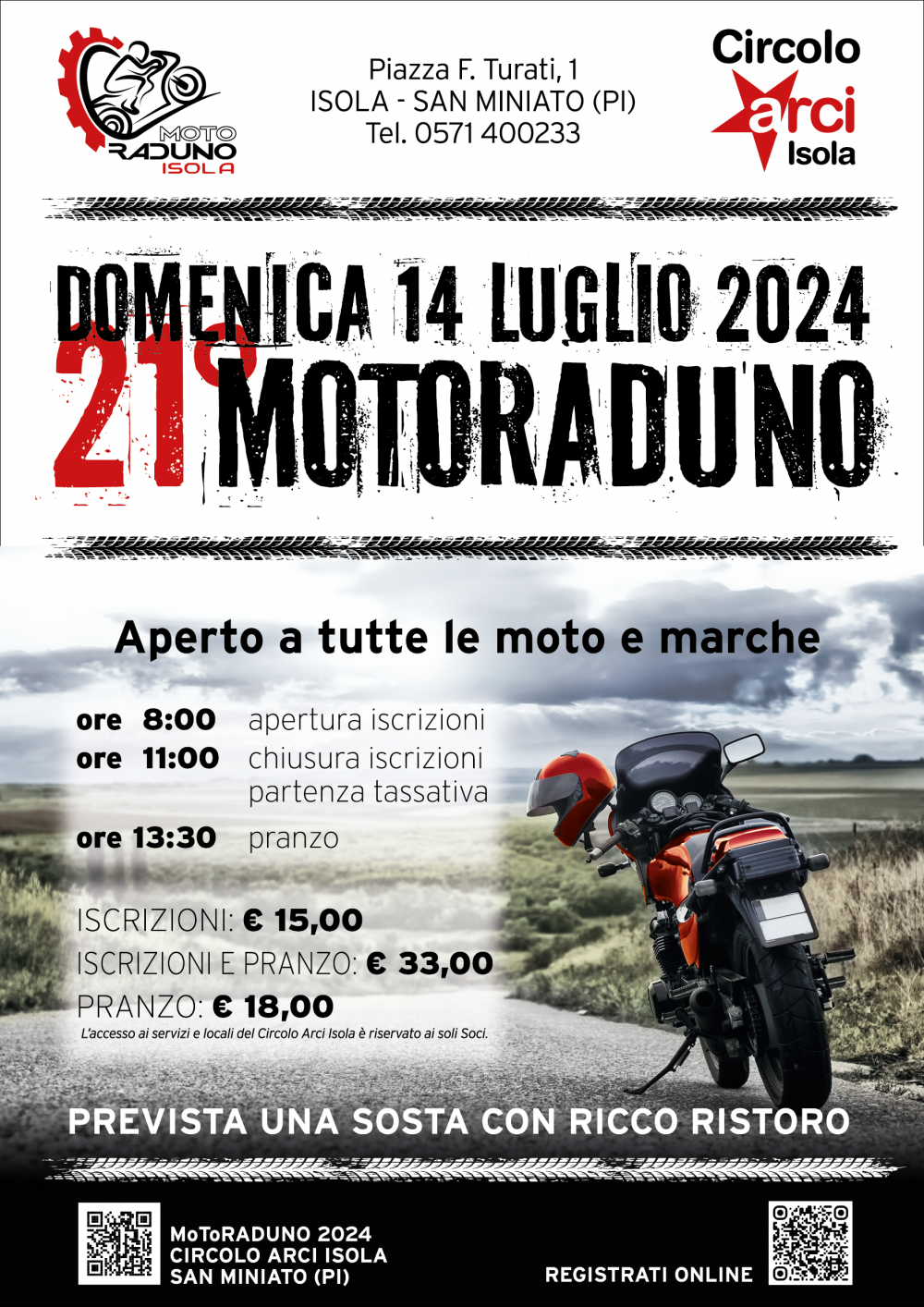 Locandina 21° Motoraduno Circolo Arci Isola